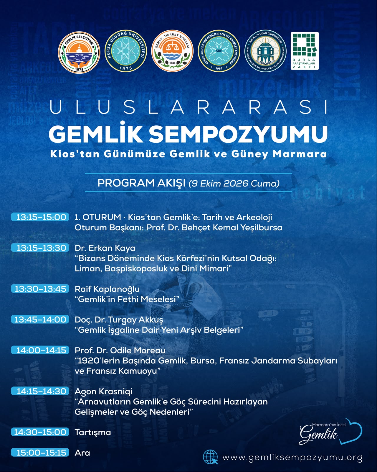 Uluslararası Gemlik Sempozyumu 9-10 Ekim 2026 Tarihlerinde Gerçekleştirilecek